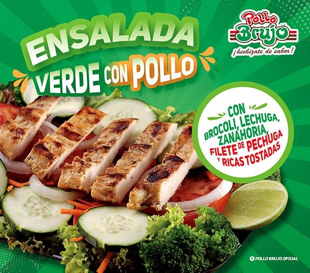 POLLO BRUJO - ENSALADA VERDE CON POLLO