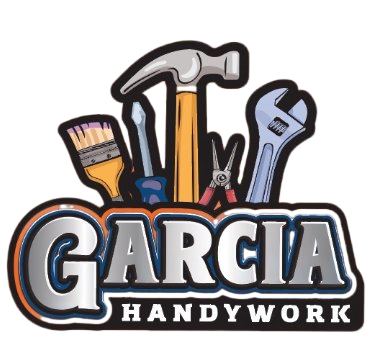 A logo for garcia handywork with tools on it