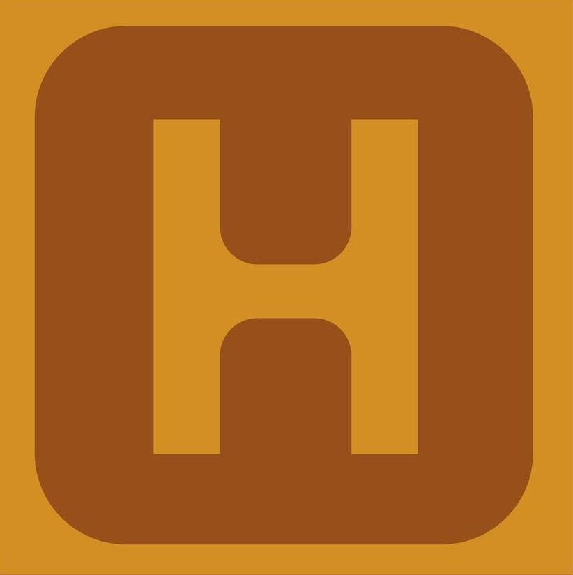 Cuadrado marrón con esquinas redondeadas y una