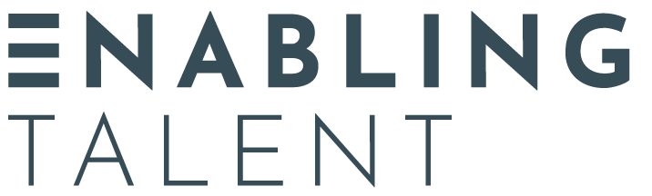 A logo for enabling talent is shown on a white background.