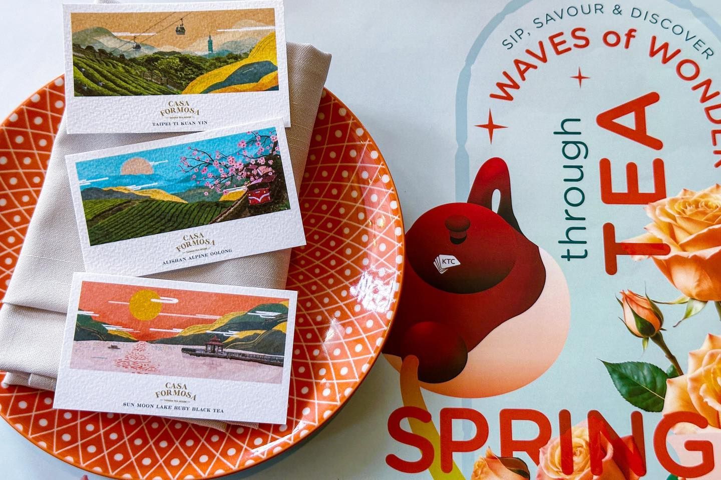 A plate with a picture of a teapot on it