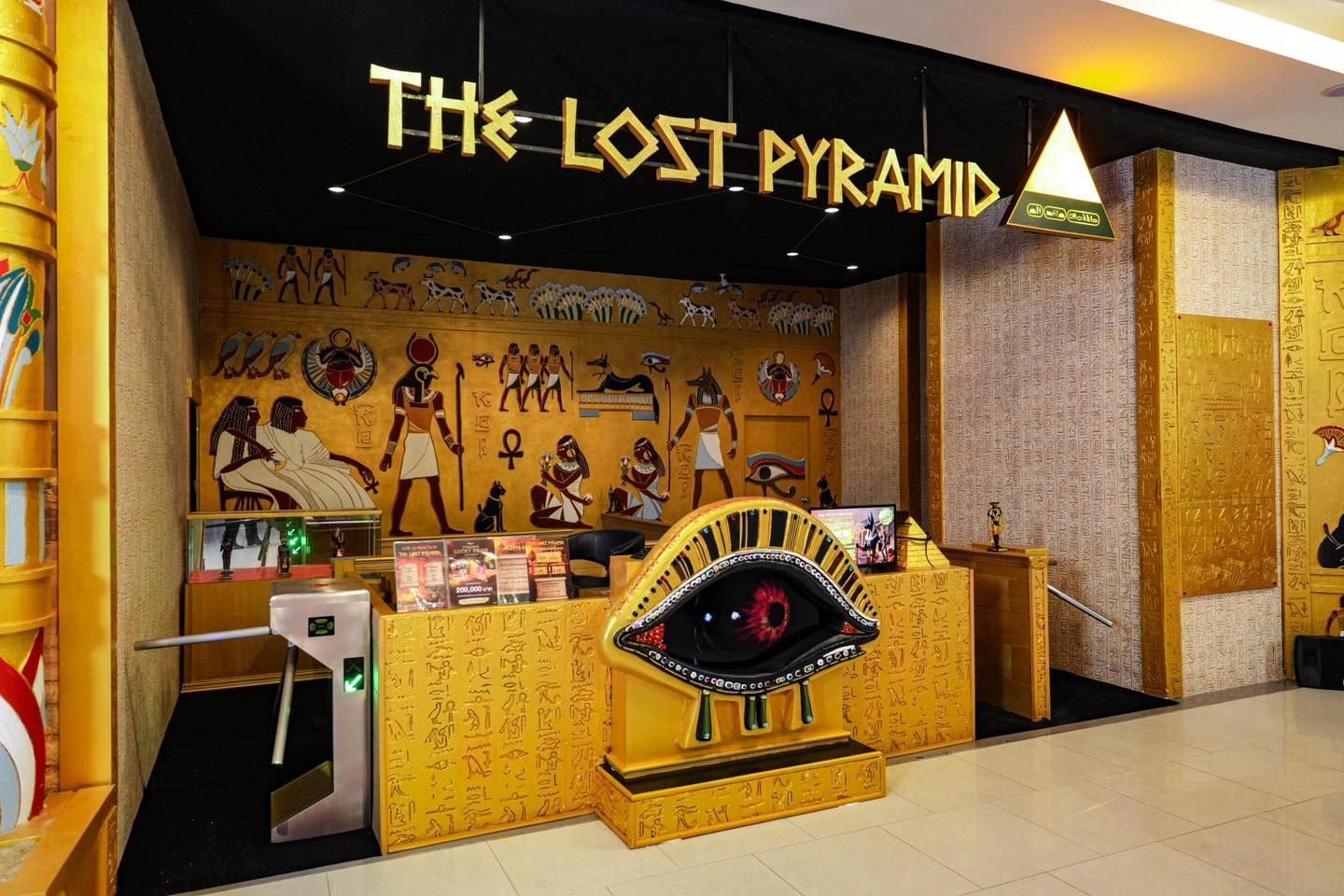 A store called the lost pyramid is located in a mall.