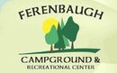 Ferenbaugh Campground & Recreational Center logo: Trees and sun with text on a light green background.
