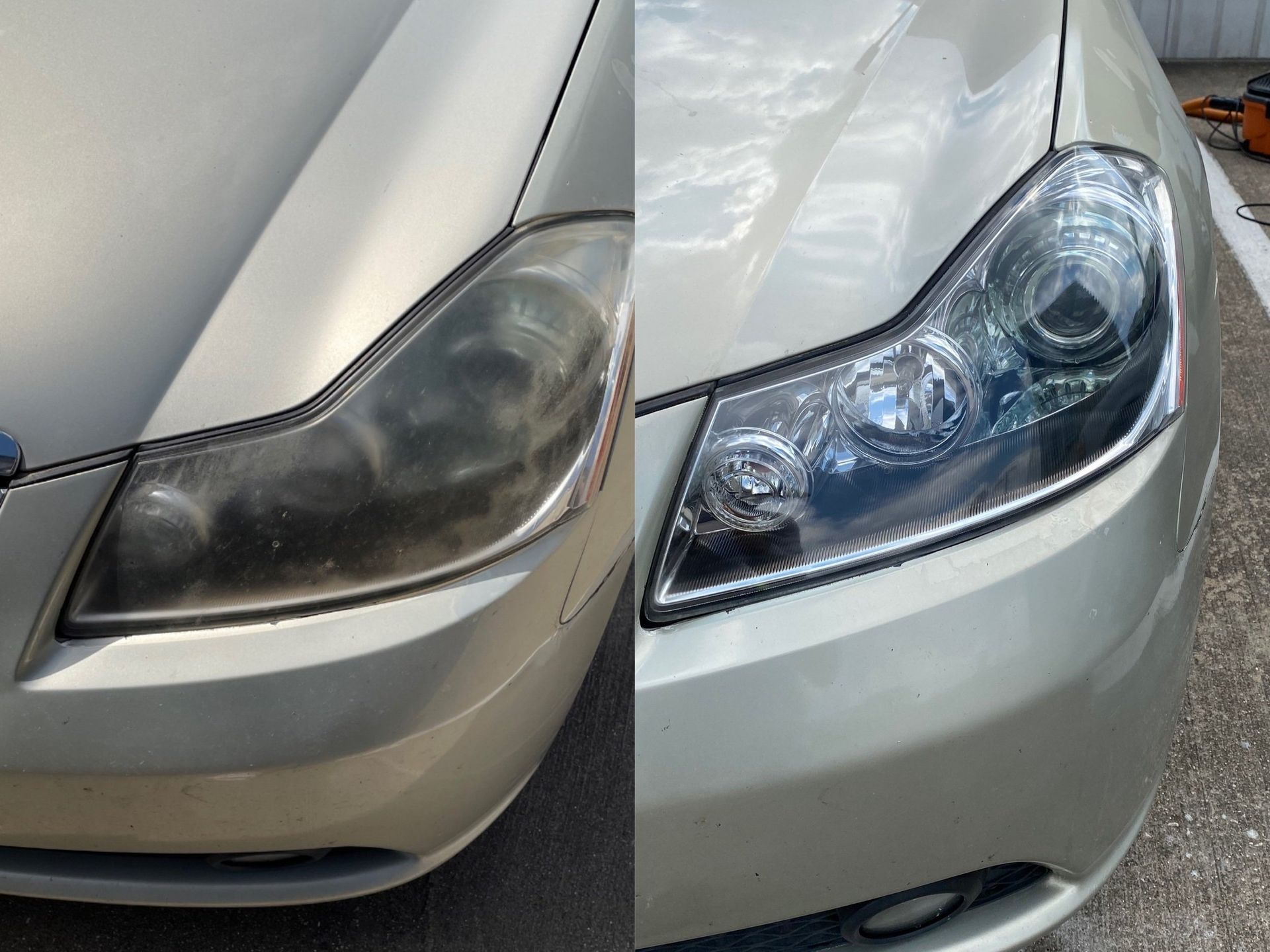 Detalii despre aplicarea protectiei farurilor masinii dupa procesul de polisare. asctuningautobacau.dudaone.com