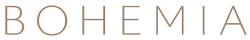 Logo monogramma BOHEMIA in stile elegante e raffinato sui toni terra.