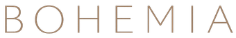 Logo monogramma BOHEMIA in stile elegante e raffinato sui toni terra.