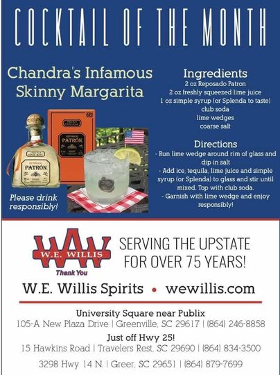 A poster for a cocktail of the month called back to school tini