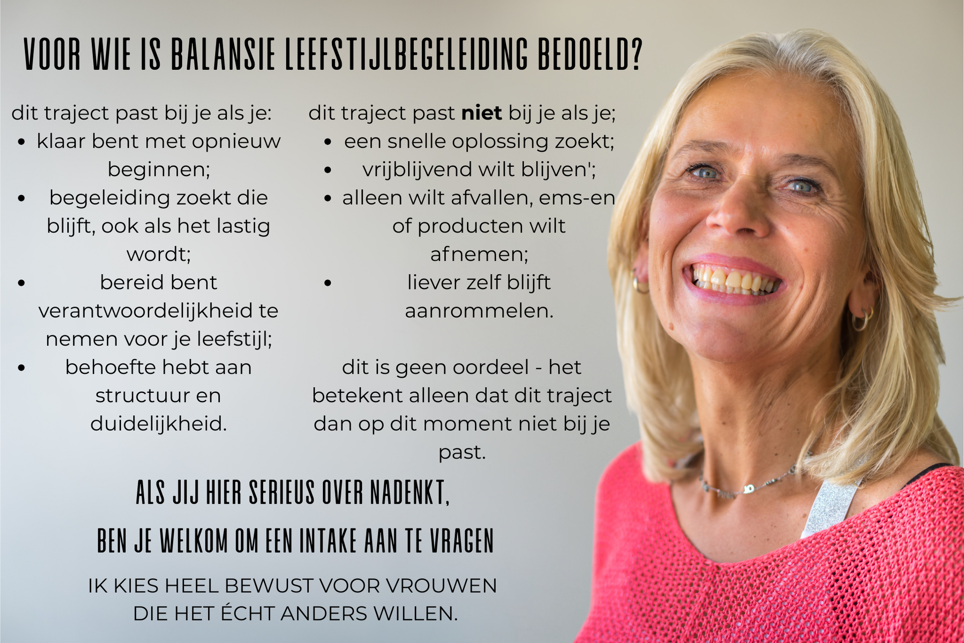 voor wie is het bedoeld? Voor wie is Balansie Leefstijlbegeleiding bedoeld?