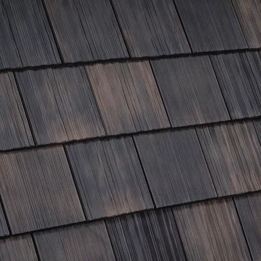 A close up of a row of shingles on a roof.
