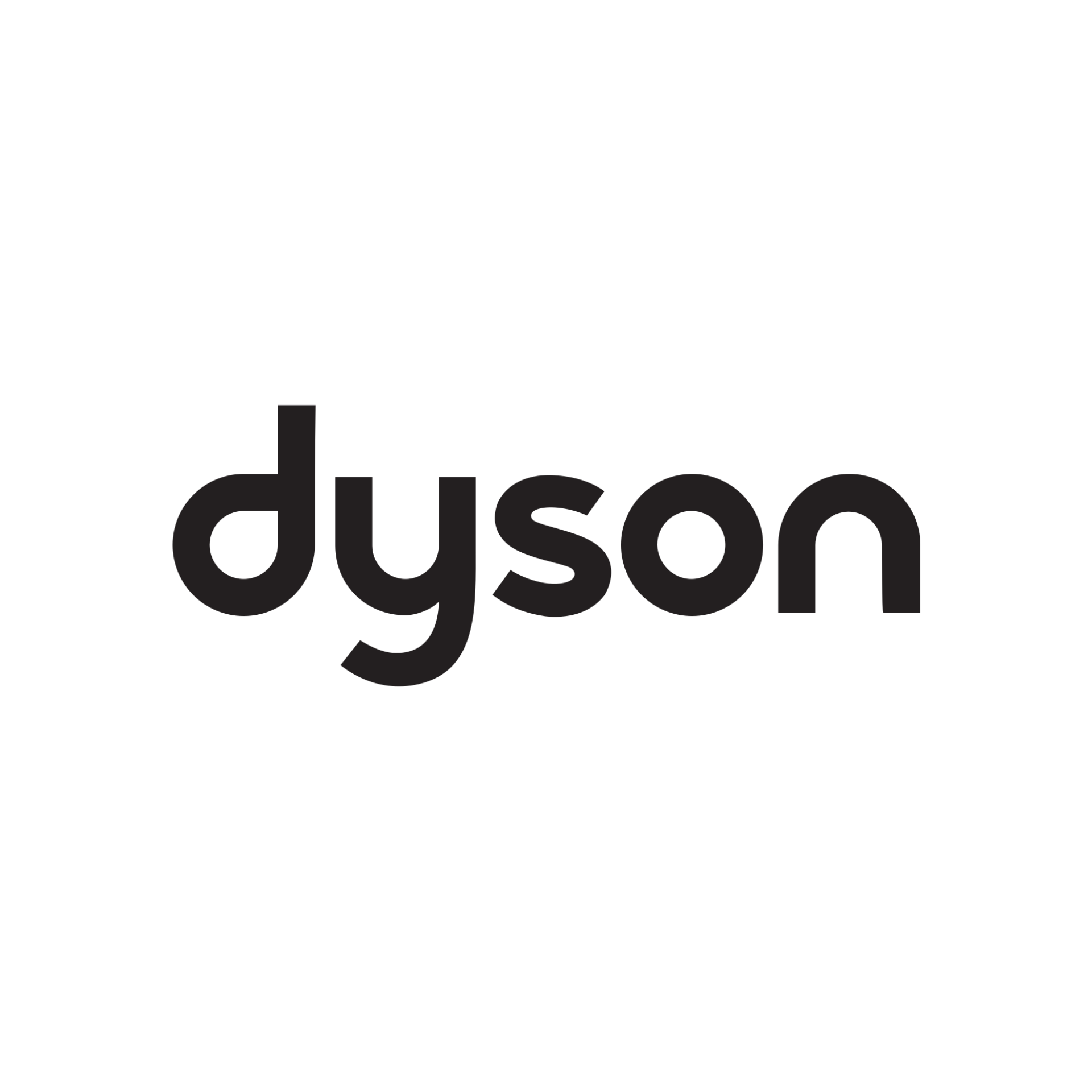The dyson logo is black and white on a white background.
