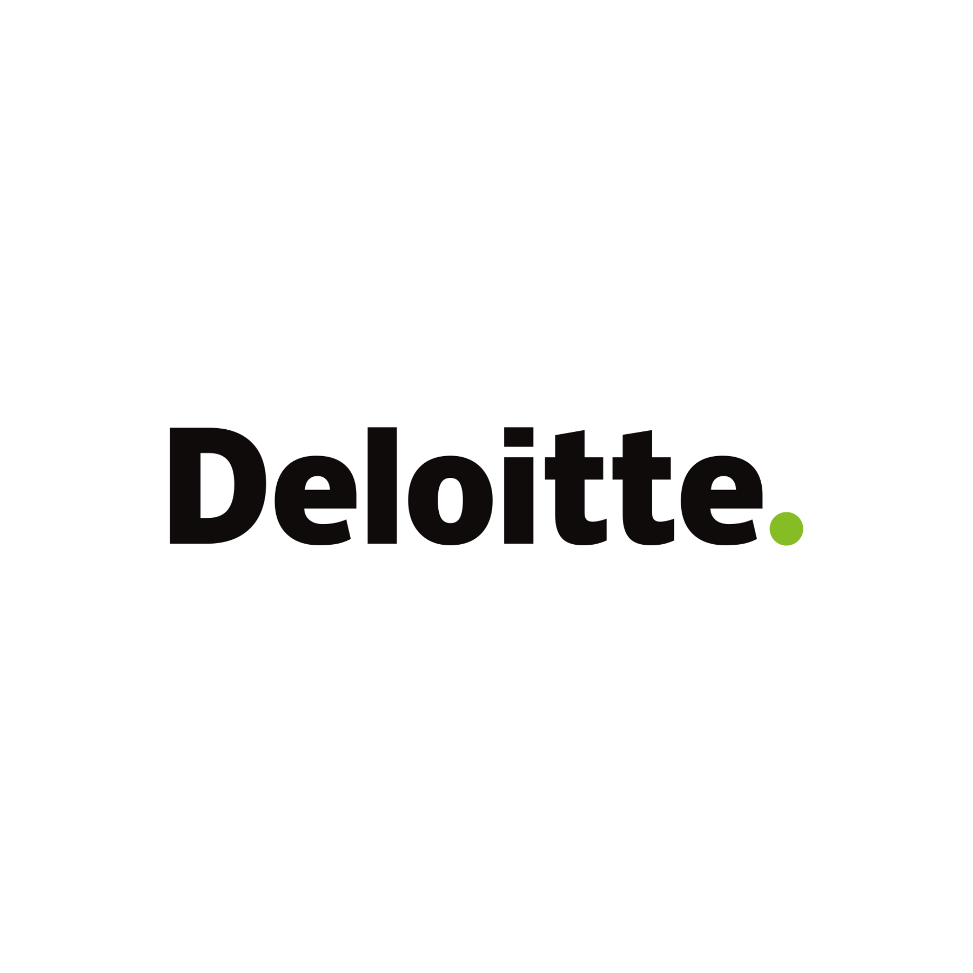 The deloitte logo is black and green on a white background.