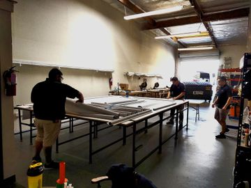 The Roman Shades roller shades being made right here in Rialto, CA!