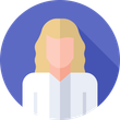 A woman with blonde hair and a white shirt is in a circle with a long shadow.