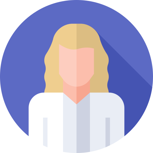 A woman with blonde hair and a white shirt is in a circle with a long shadow.