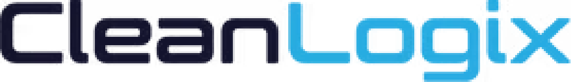 CleanLogix logo in black and blue.