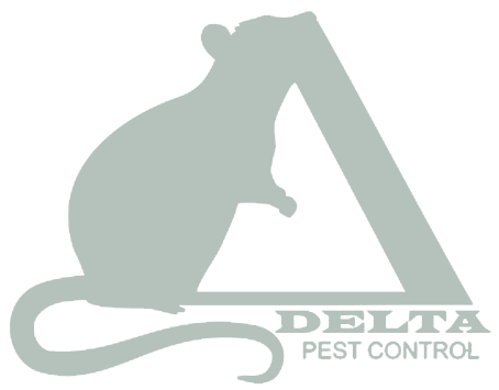 the logo for delta pest control shows a mouse in a triangle .
