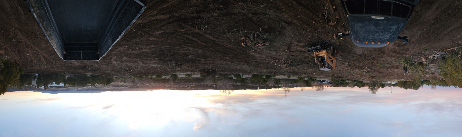 A dog is standing in the grass next to a body of water.