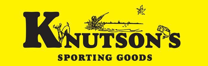 Knutson 's sporting goods logo on a yellow background
