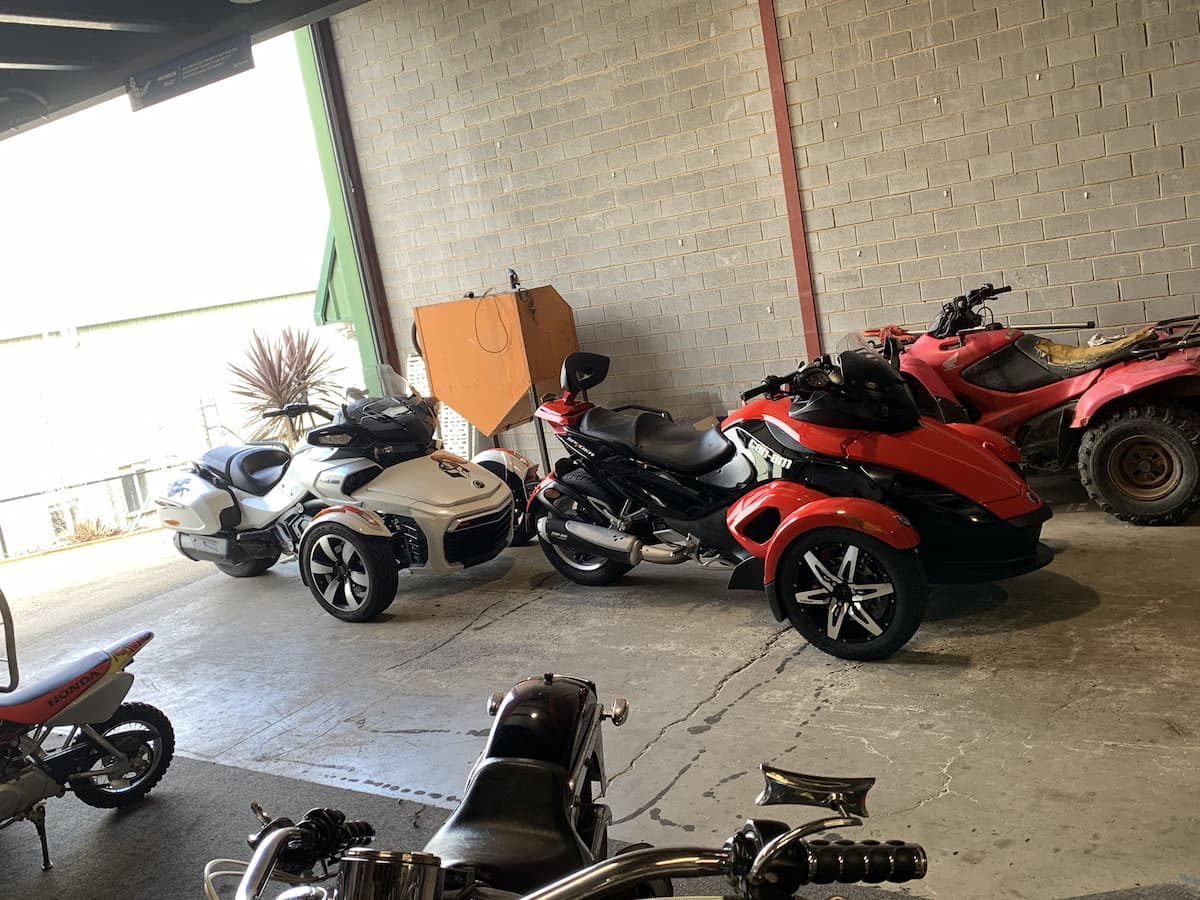 3 Can-Am Spyders in the Garage - Motorbike Repairs in Lismore, NSW