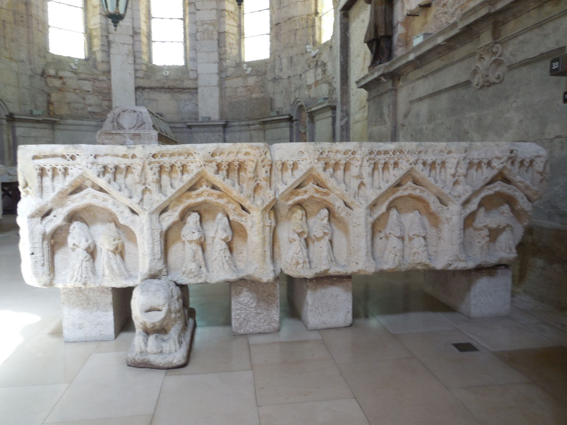 The empty grave of Constanza, wife of Pedro 1, in the Carmo Church in Lisbon