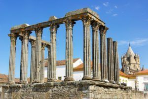 Diana Temple in the historic center of Evora