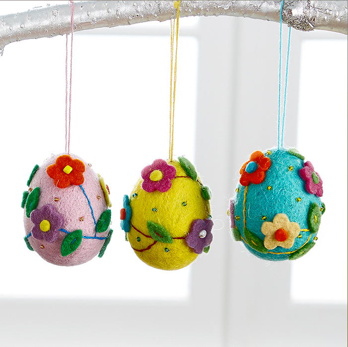 Fair Trade Felted Egg Ornaments
