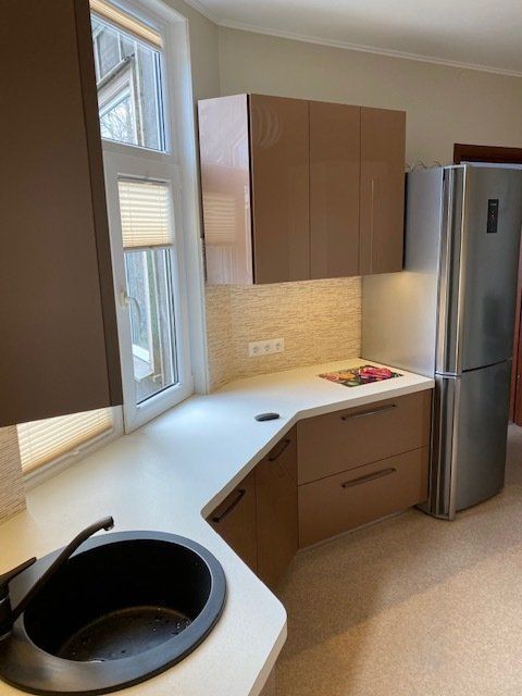 Fasādes no stikla, virtuves fasāde, virtuves fasāde no stikla