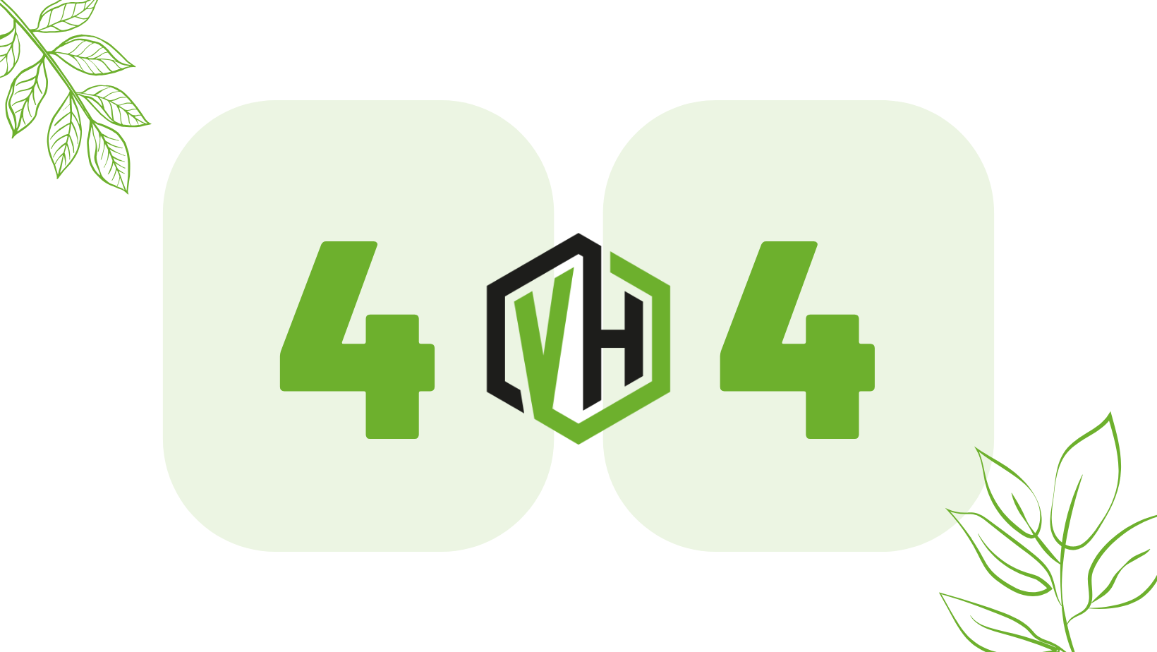 Foutpagina met groene 