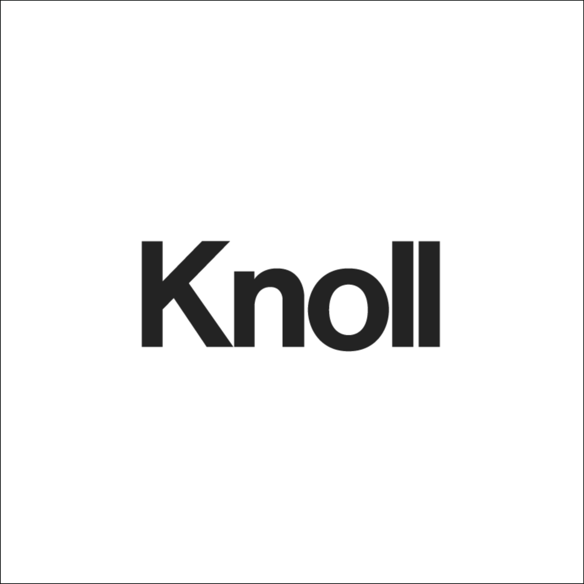 Ein schwarzweißes Logo für Knoll auf weißem Hintergrund.
