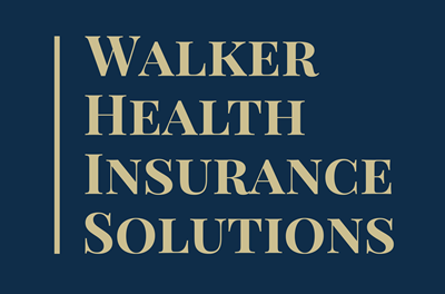 Walker Health Insurance Solutions logo on a dark blue background with gold text