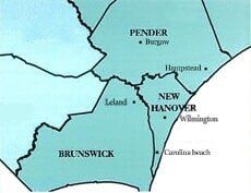 Service Area Map — Carolina Beach, NC — Allied Pest Control