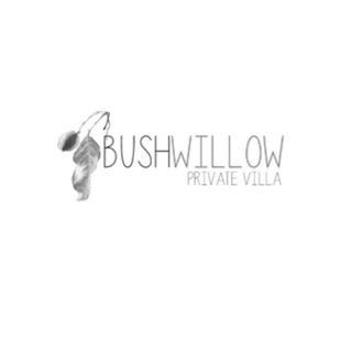 Black-and-white Bushwillow Private Villa logo with stylized leaves and text