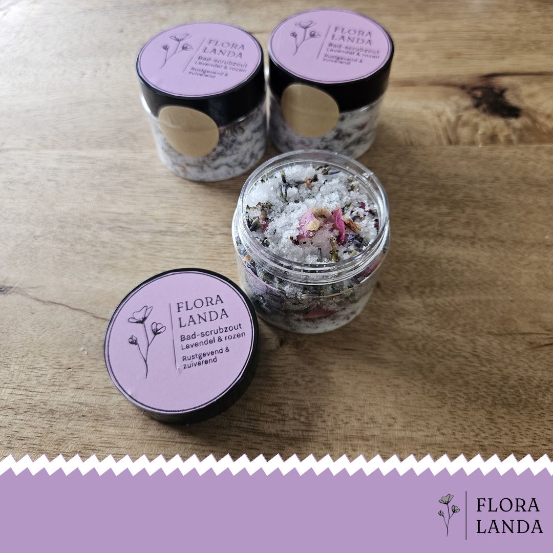 Bad- en voetenzout lavendel en roos