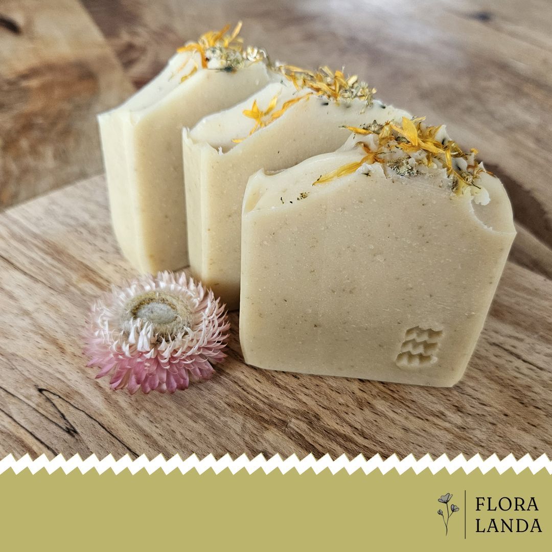 Calendula, kamille en haver zeep