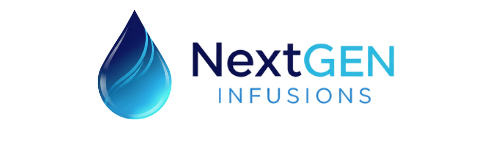 Logo: blue water droplet next to 