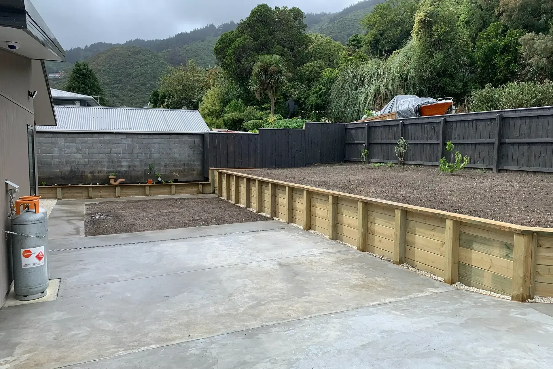 Retaining Walls and Landscaping by Clarke's Drainage in Blenheim, Marlborough, New Zealand.