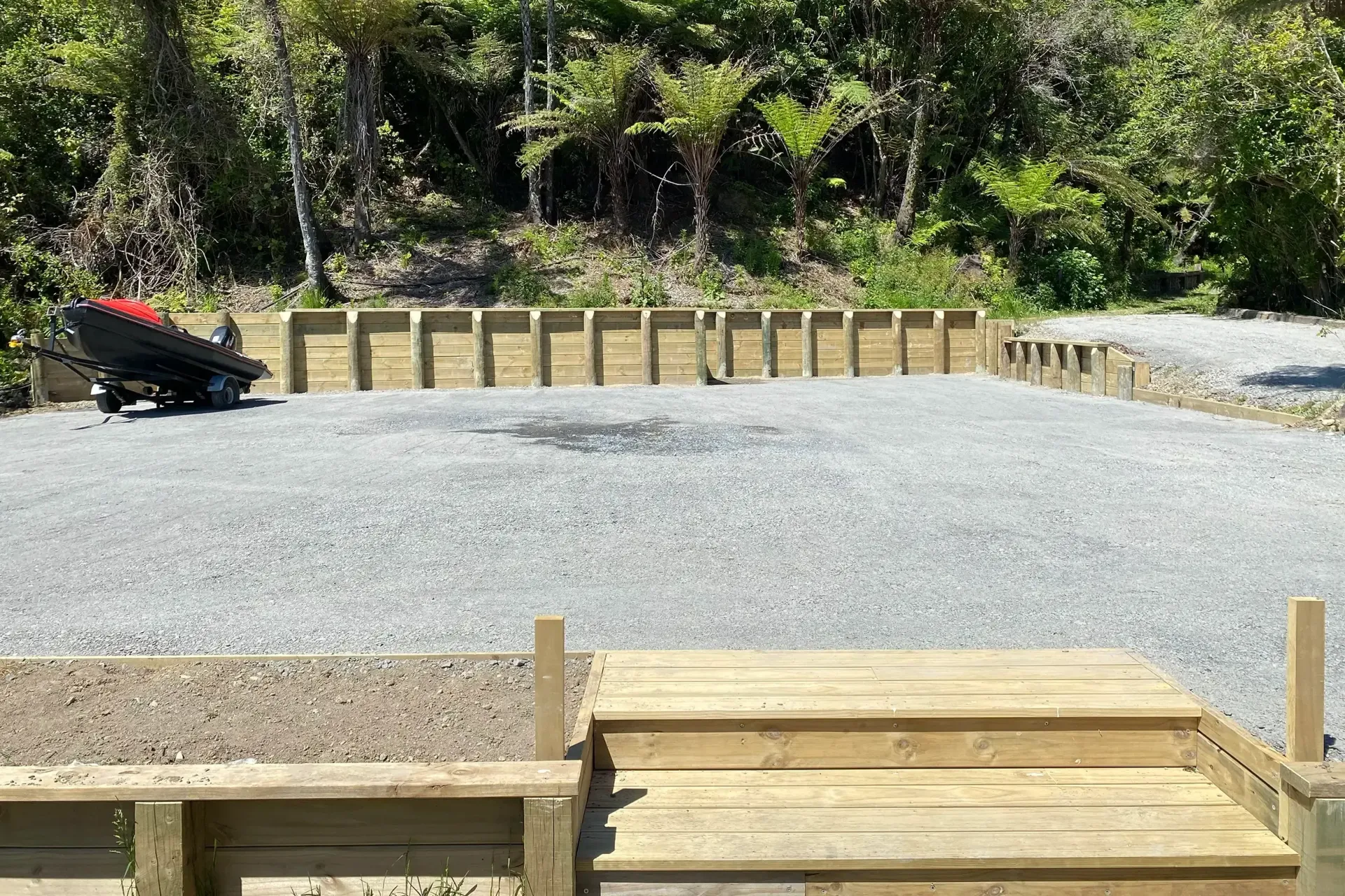 After Completing Retaining wall and Landscaping by Clarke's Drainage in Blenheim, Marlborough, New Zealand.