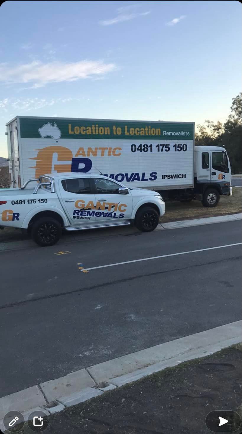Truck and ute, both branded with