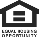 Equal Housing Opportunity logo: House shape with an equal sign inside, text 