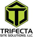 Trifecta Site Solutions, LLC logo with black and lime-green geometric emblem and text