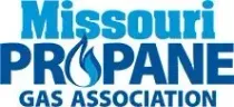 Missouri Propane Gas Association logo with a flame graphic. Blue text on white background.