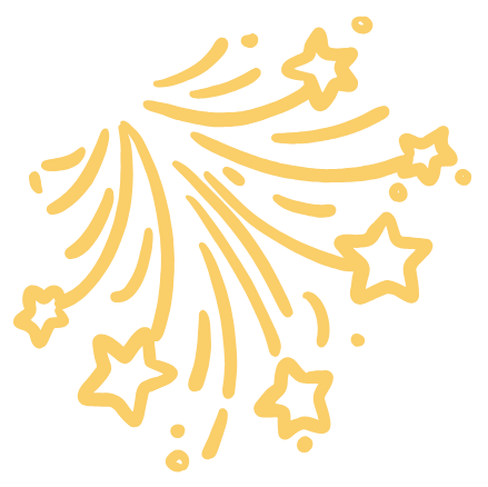 Yellow fireworks bursting with stars.