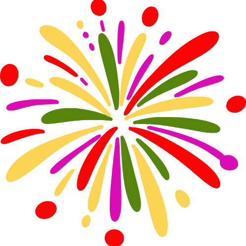 Colorful firework explosion.