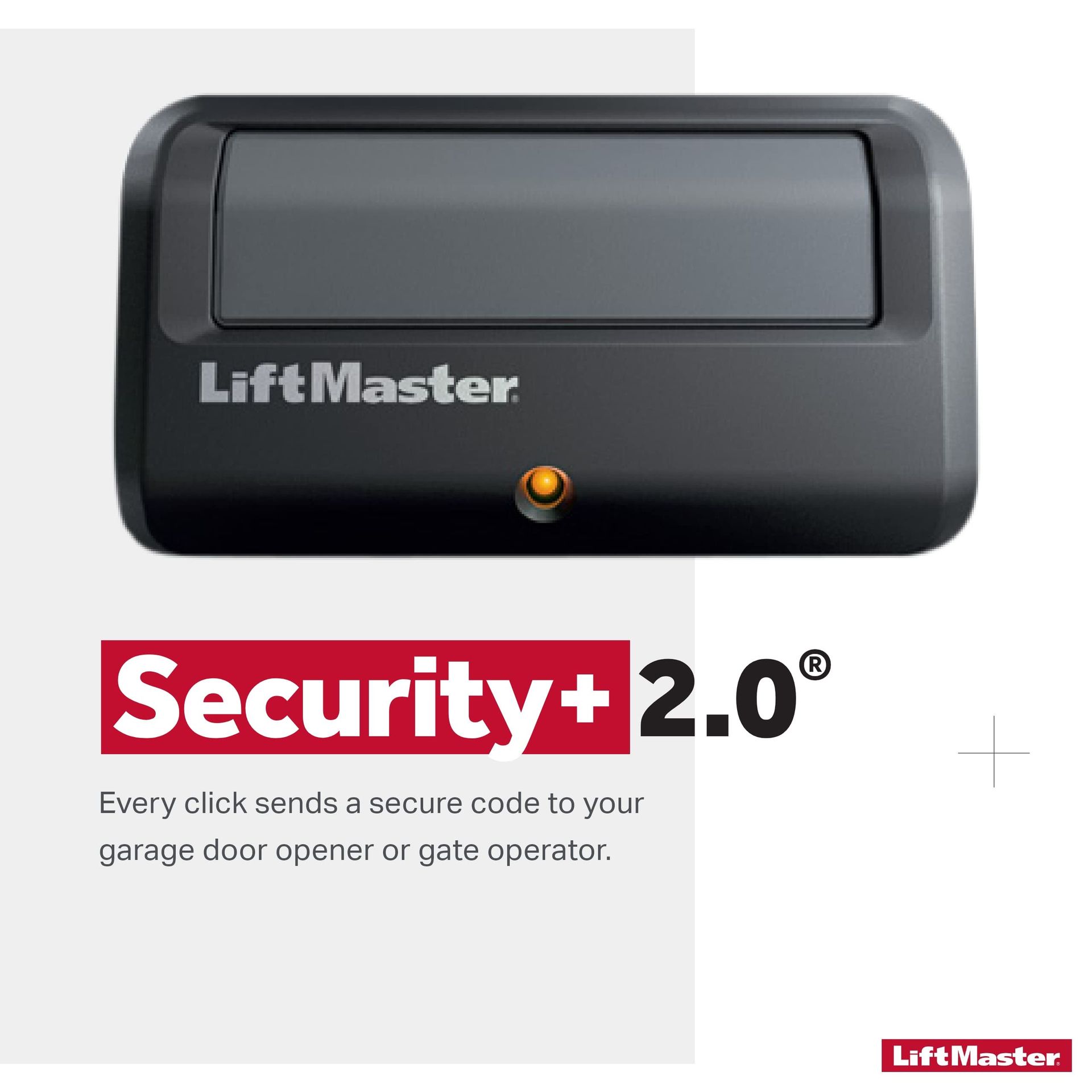 A liftmaster security 2.0 garage door opener or gate operator.