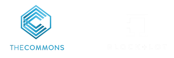 The logo for the commons is a blue hexagon with the letter c on it.