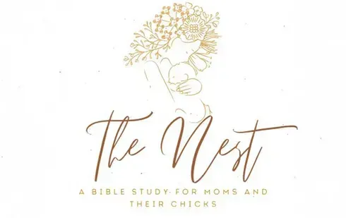 A logo for a bible study for moms and their chicks.