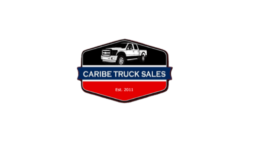 the logo for caribe truck sales shows a truck on a white background .
