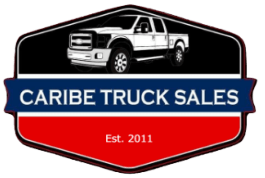 a logo for caribe truck sales with a truck on it