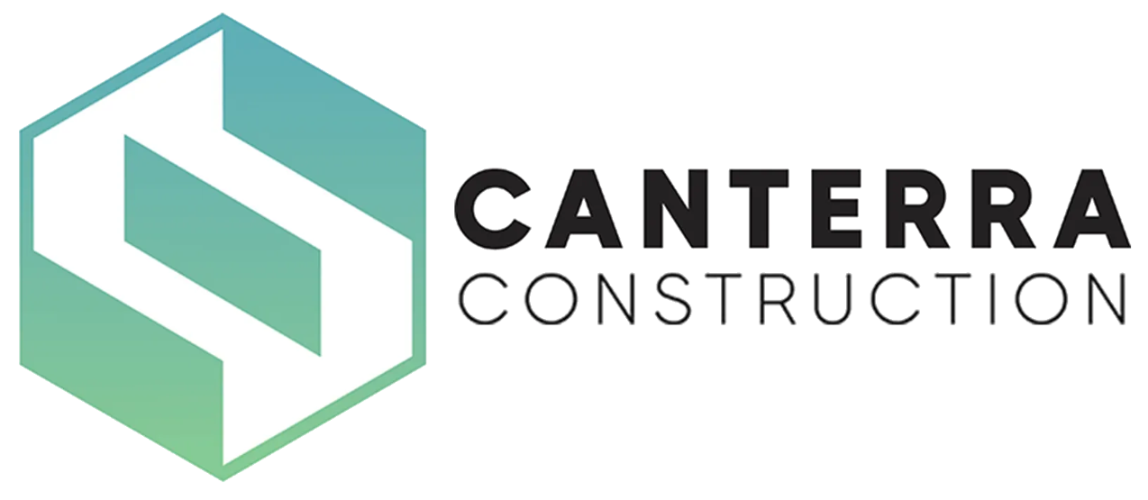 The logo for canterra construction is a hexagon with a s on it.