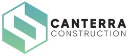 The logo for canterra construction is a hexagon with a s on it.